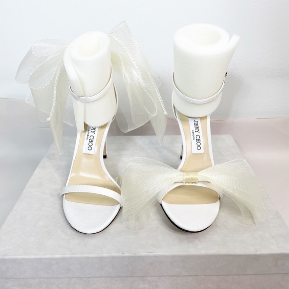 Jimmy Choo Aveline 100MM Tulle Bow Heels - Picture 8 of 12